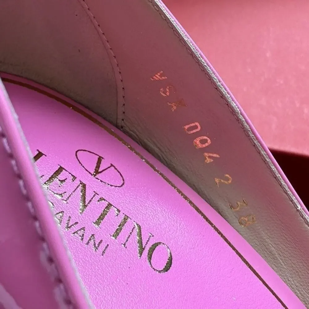 nwob Valentino Tan-Go Barbie Pink Patent Leather Platform Pumps size IT 38 US 8
